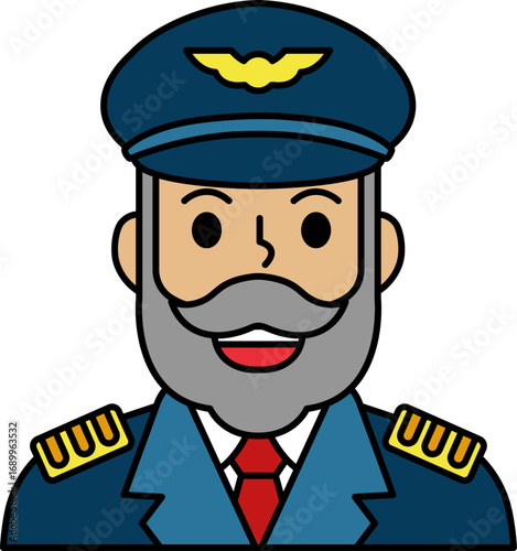 illustration of an old captain