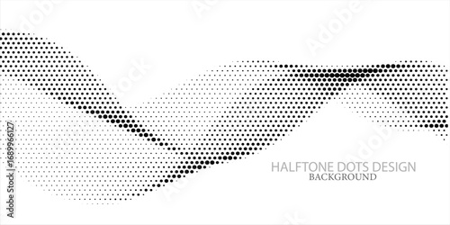 Abstract halftone gray dots gradient on white background, modern design stripes background with geometric round shape or waved lines pattern, Templates for business cards, Vector illustration.