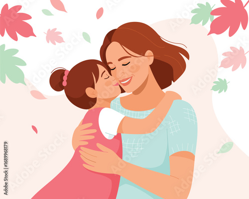 A Tender Embrace Mother and Daughter Sharing a Moment of Love and Affection