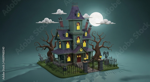 Halloween haunted house spooky mansion scary house october haunted house halloween night spooky scene