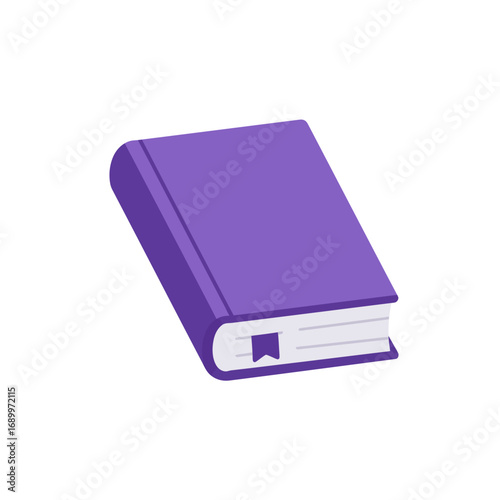 A purple book with a bookmark, symbolizing reading and knowledge.