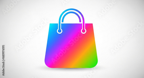 Colorful shopping bag, representing vibrant retail and consumerism with a modern and eyecatching design