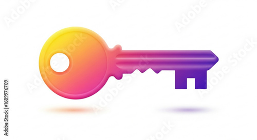 A vibrant and modern key icon, symbolizing security, access, and digital solutions with a touch of creativity and innovation