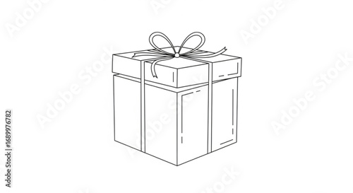 Hand drawn gift box, a simple and elegant illustration perfect for conveying celebration, surprise, and thoughtful giving