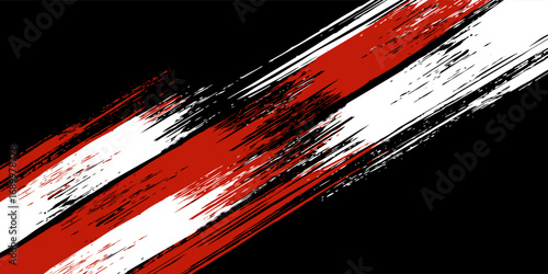 Abstract black white and red grunge texture black background. Simple element. Modern comic illustration style.
