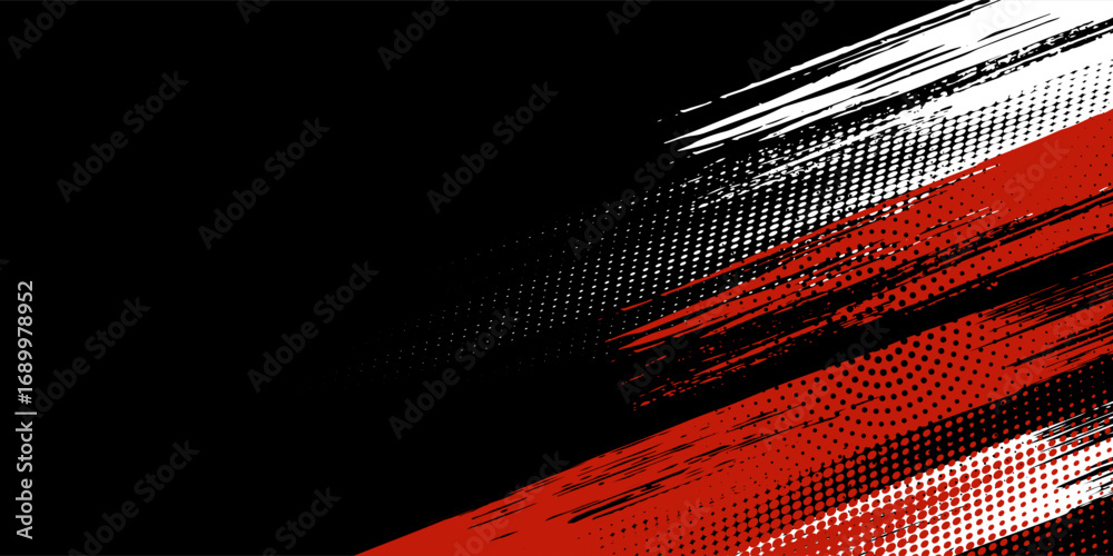 Fototapeta premium Abstract red and white grunge texture. Modern grunge brush art