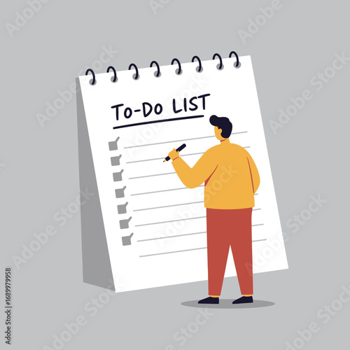A person writing on a to-do list in a notebook.