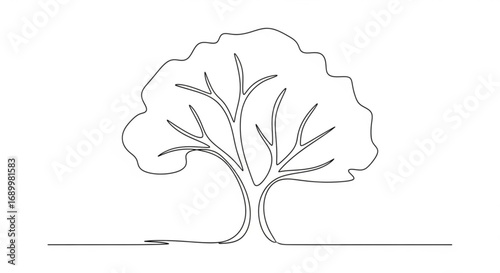 Minimalist tree outline, a simple yet elegant representation of nature, growth, and the beauty of organic forms