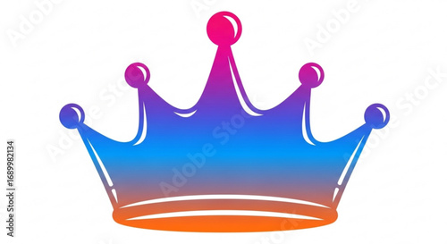 Illustration of a colorful gradient crown, a symbol of royalty, power, and elegance for designs and creative projects