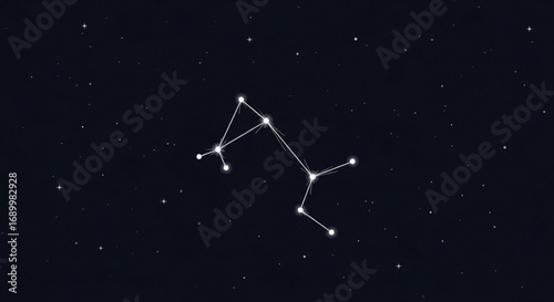 Aquarius constellation against a dark night sky, representing astrology, zodiac signs, and the water bearer symbol in celestial navigation