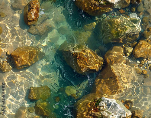 小川の流れる水面 / Flowing Stream Water Surface