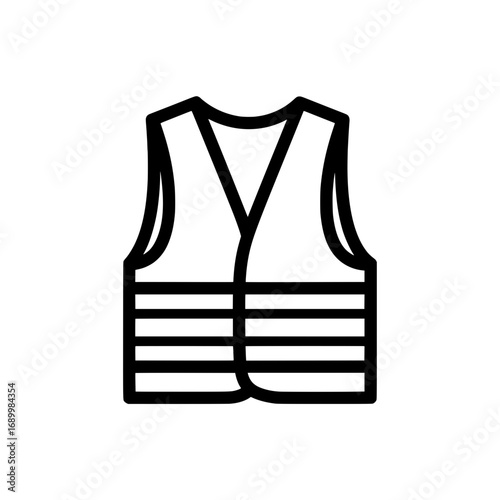 Safety Vest Icon with Bold Black Outline
