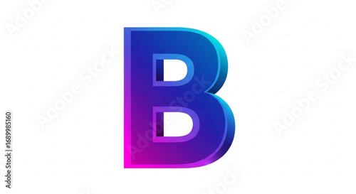 Letter b with a vibrant gradient, , showcasing a modern and eyecatching design for branding and creative projects