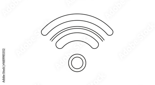 A simple wifi symbol, representing wireless internet connectivity, network access, and digital communication