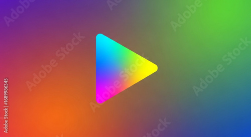 A vibrant play button with a colorful gradient, perfect for multimedia and entertainment applications