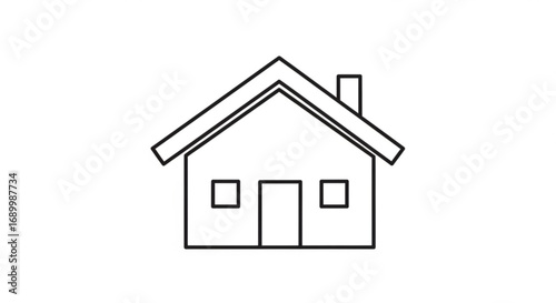 Simple house icon, representing home, real estate, and shelter with its clean lines and minimalist design