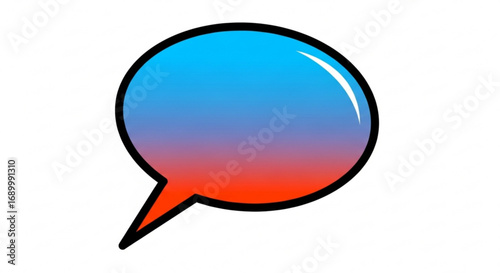 A vibrant speech bubble, ideal for communication, message, or dialogue concepts with a modern and eyecatching design