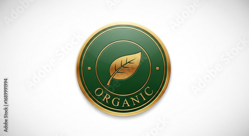Organic product label for natural food and healthy lifestyle, promoting ecofriendly and sustainable agriculture
