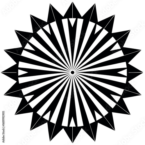 Abstract radial pattern with emanating lines and dots