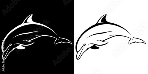 Elegant dolphin leaping with dynamic grace, showcasing marine freedom and ocean beauty