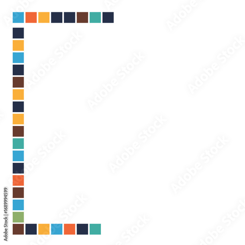 A colorful grid pattern with various squares arranged in a border format.