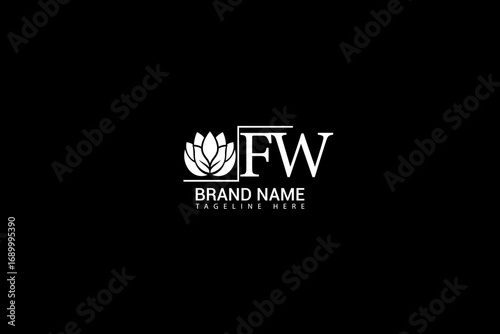 FW Monogram Logo Design with Elegant Leaf Symbol