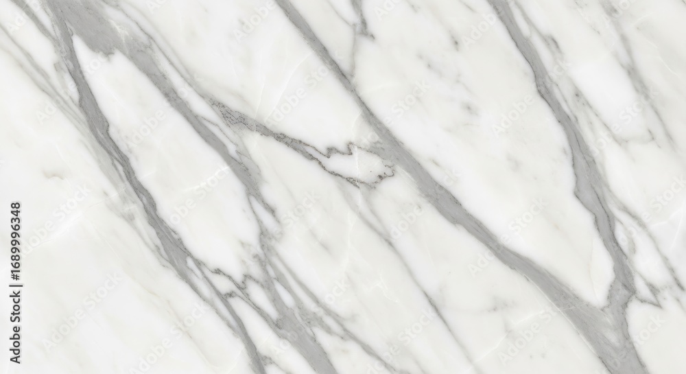 Obraz premium Elegant White Marble Surface with Delicate Grey Veins, a Polished Stone Texture for Architecture and Design Applications