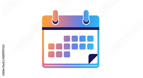 Colorful calendar icon, symbolizing schedule management, appointment, reminder, event planning, and time organization