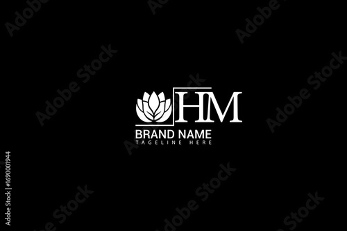 HM Letter Logo Design Modern Lotus Symbol, Business, Brand Identity Template