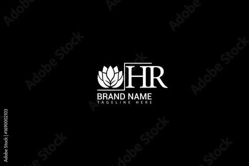 HR Letter Logo Design Modern Lotus Symbol, Business, Brand Identity Template