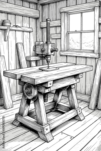 old wooden table