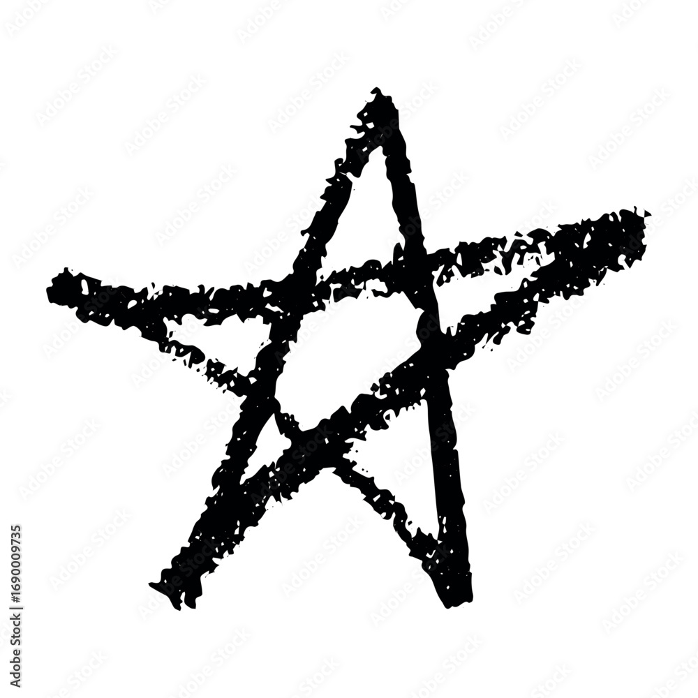 Obraz premium Simple hand drawn star illustration Cute scribble doodle clipart Single element for print, web, design, decor