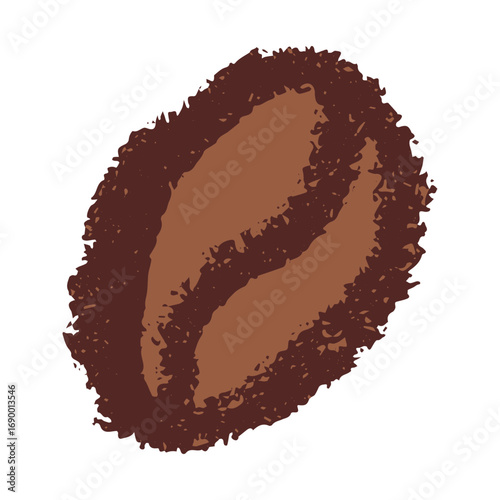Simple hand drawn coffee bean Drink doodle Single element for print, web, design, decor