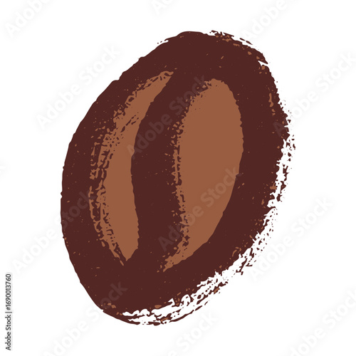 Simple hand drawn coffee bean Drink doodle Single element for print, web, design, decor