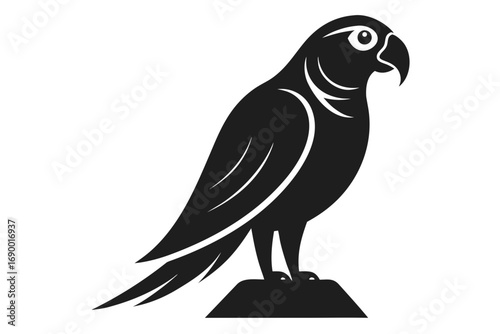 Bird of prey perched on a branch vector illustration