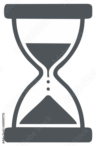 Simple Hourglass Icon Measuring Time Flow with Falling Sand