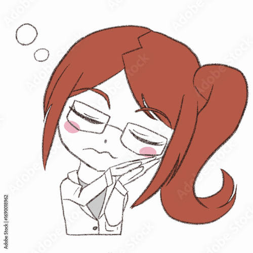 白衣を着た女性が眠っている