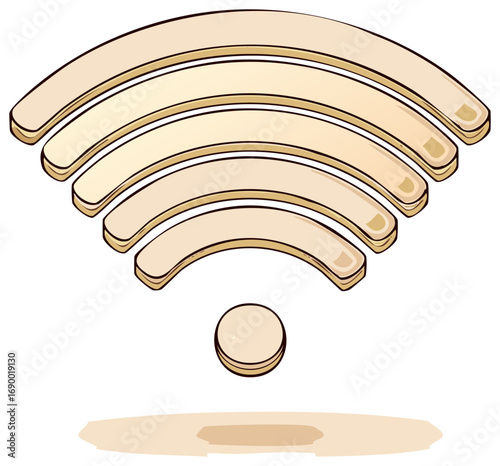 Wireless internet signal icon symbol depicting network connection and communication