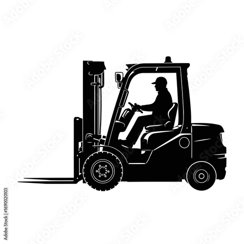 forklift truck isolated