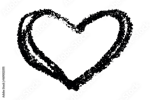 Simple hand drawn heart drawing illustration Scribble heart doodle Love clipart