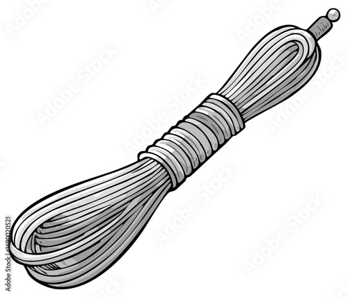 Rolled Up White Rope Vector Illustration for Creative and Technical Purposes