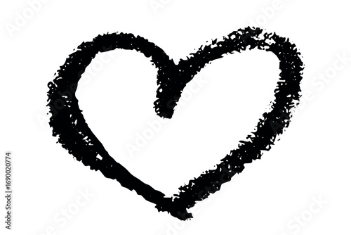 Simple hand drawn heart drawing illustration Scribble heart doodle Love clipart