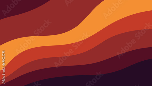 Abstract Wavy Pattern Shades of Orange, Brown, and Burgundy Color Palette Design
