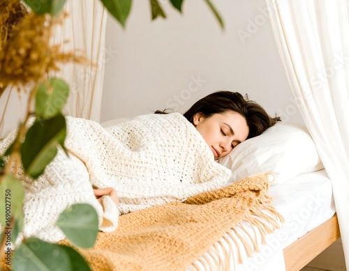 Woman sleeping peacefully in bed (1)