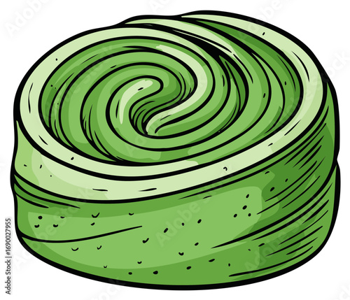 Swirled green slime with a textured surface and a swirling pattern on top