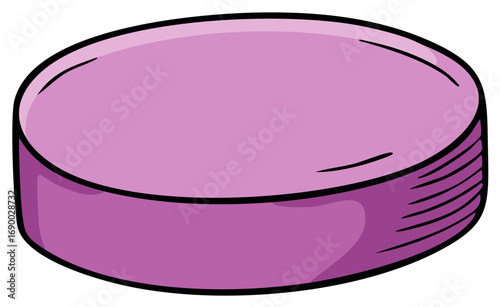 Simple purple round disc object illustration vector graphic design element