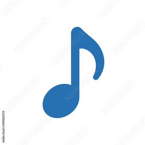 Simple Blue Eighth Note Music Icon