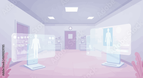 3d render of a corridor in a hall