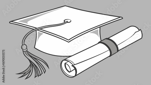 Graduation cap and diploma academic achievement education success graduation ceremony academic symbol knowledge learning degree certificate achievement accomplishment success education scholar gradua.