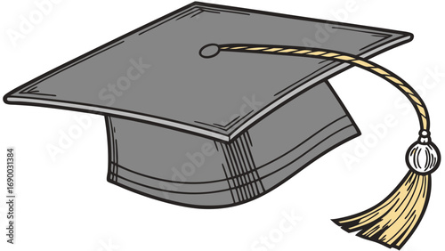 Graduation cap academic hat graduation ceremony education achievement success knowledge learning college university school degree diploma commencement celebration illustration graphic design vector a.